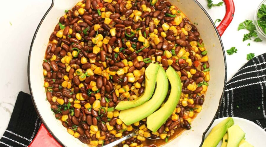 A hearty bowl of Kenyan-style maize and bean stew representing traditional Githeri