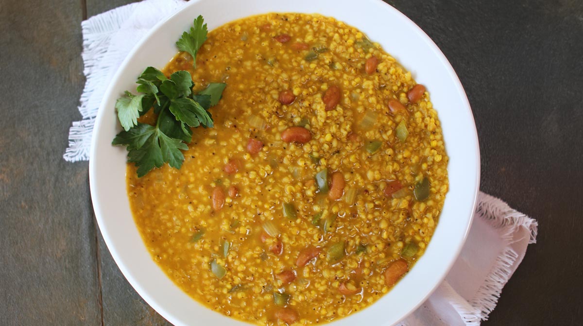 Basotho Likhobe (Sorghum and Bean Stew)
