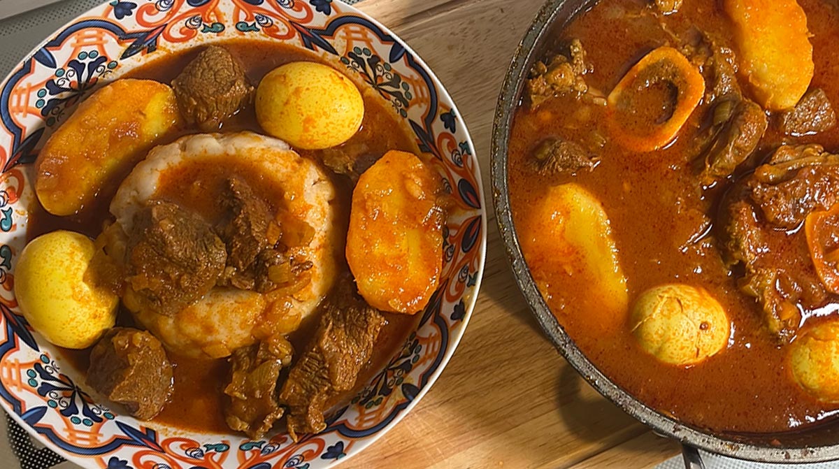 Libyan Bazin with Lamb Stew