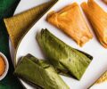 Nigerian Moi Moi in banana leaves